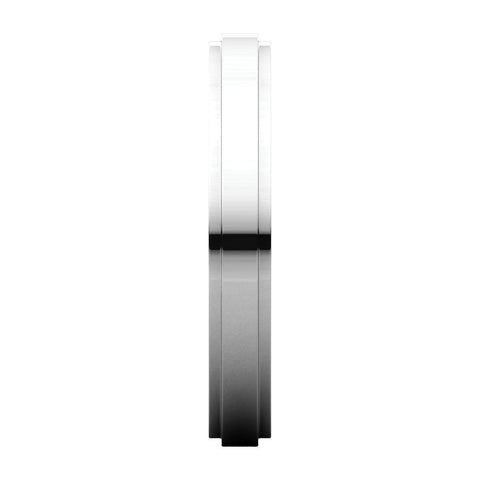 14k White Gold 3mm Flat Edge Band, Size 6