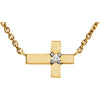 14k Yellow Gold 0.01 ctw. Diamond Cross 18-inch Necklace