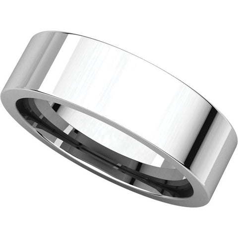 10k White Gold 6mm Flat Comfort Fit Band, Size 11.5