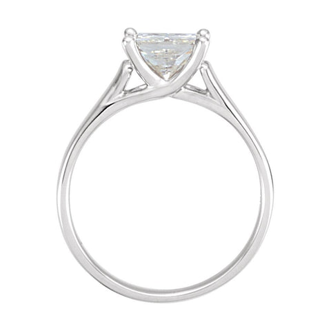 14k White Gold 6mm Square Forever Classic™ Moissanite Solitaire Engagement Ring, Size 7