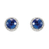 14K X1 White Gold Blue Sapphire & 1/6 CTW Diamond Earrings