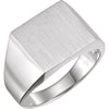 Men's Signet Ring With Brush Finish in Sterling Silver (Size 10)