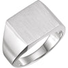 Men's Signet Ring With Brush Finish in Sterling Silver (Size 10)