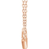 14k Rose Gold 1/2 CTW Diamond Baguette Bar 16-18" Necklace
