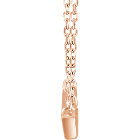 14k Rose Gold 1/4 CTW Diamond Baguette Bar 16-18" Necklace