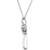 14k White Gold .08 CTW Diamond Heart Cross 18" Mystara® Necklace