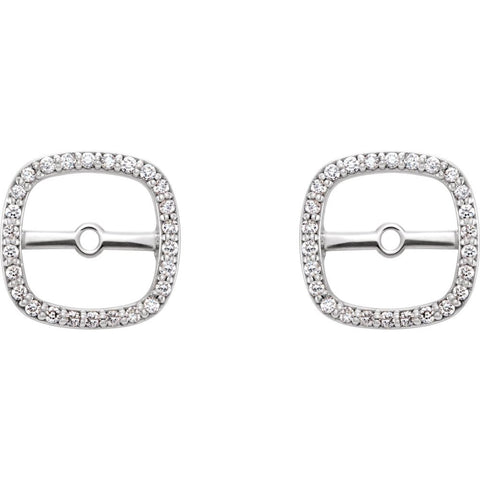 14k White Gold .08 CTW Diamond Earring Jackets