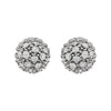 14k White Gold 1/2 CTW Diamond Cluster Earrings