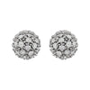 14k White Gold 1/2 CTW Diamond Cluster Earrings