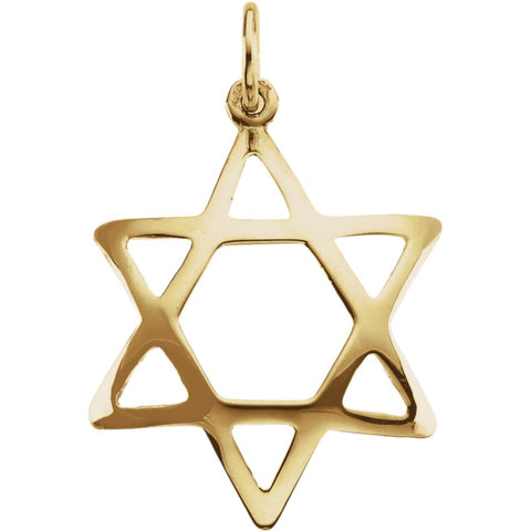 14k Yellow Gold 20x17.25mm Domed Star of David Pendant