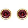 14k Yellow Gold Chatham® Created Ruby Earrings