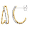 14k White Gold & 14k Yellow Gold Plated 1/10 ctw. Diamond Earrings