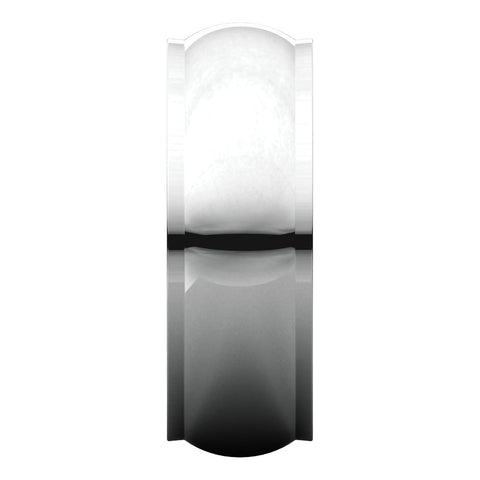 10k White Gold 7mm Half Round Edge Band, Size 8