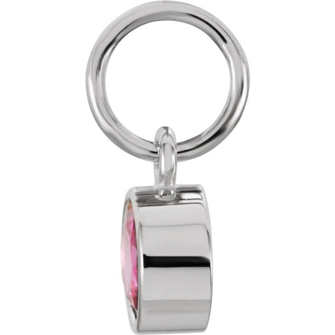 Sterling Silver Imitation Ruby Birthstone Charm