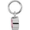 14k White Gold Imitation Ruby Birthstone Charm