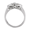 Sterling Silver .05 CTW Diamond Double Heart Design Ring Size 6