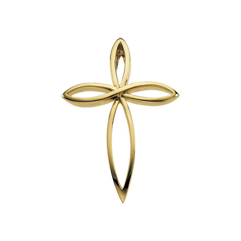 14k Yellow Gold 36.5x26.25mm Cross Pendant