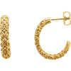 14k Yellow Gold 20x4.1mm Sculptural-Inspired Half-Hoop Earrings