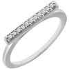 14k White Gold 1/10 ctw. Diamond Bar Ring, Size 7