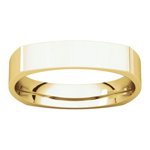 14k Yellow Gold 4mm Square Comfort Fit Band, Size 8