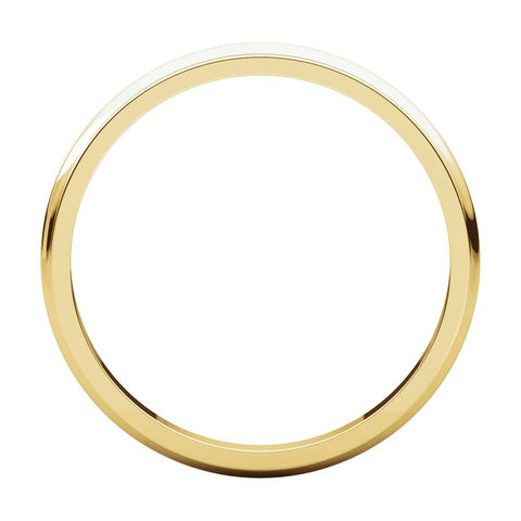14k Yellow Gold 2mm Half Round Edge Band, Size 6.5