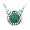 14k White Gold Emerald "May" 18-inch Birthstone Necklace