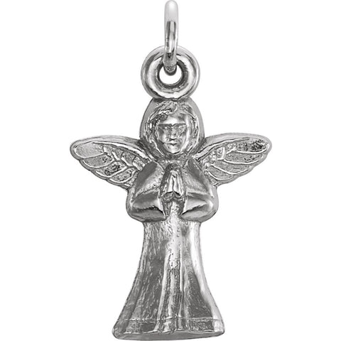 Sterling Silver 14x10mm Praying Angel Pendant