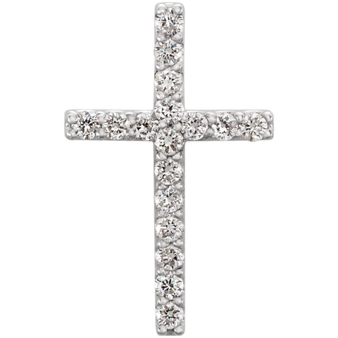 14k White Gold 1/6 CTW Petite Diamond Cross Pendant