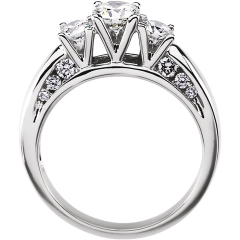 14k White Gold 1 1/5 CTW Diamond Engagement Ring, Size 6