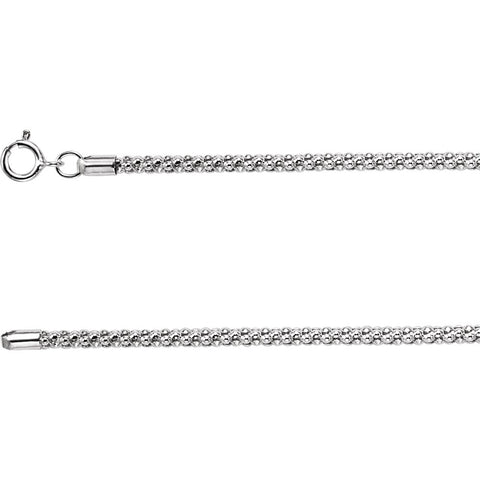 Popcorn Chain with Spring Ring in Sterling Silver ( 16 Inch )