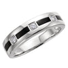 Men's Onyx and 1/6 CTTW Diamond Ring in 14k White Gold (Size 11 )
