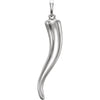Sterling Silver 30.68mm Horn Pendant