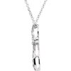 14k White Gold 1/10 CTW Diamond Cross 18" Necklace