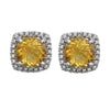 Sterling Silver Citrine & .015 CTW Diamond Earrings