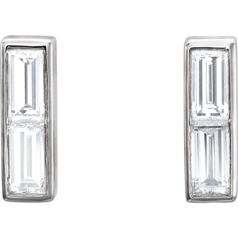 14k White Gold 1/2 CTW Diamond Earrings