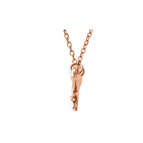 14k Rose Gold Branch Bar 16-18" Necklace