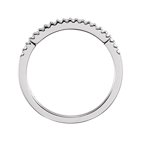 14k White Gold 1/8 CTW Diamond Band, Size 7