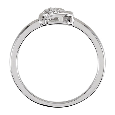 Sterling Silver Cubic Zirconia Heart Ring Size 6