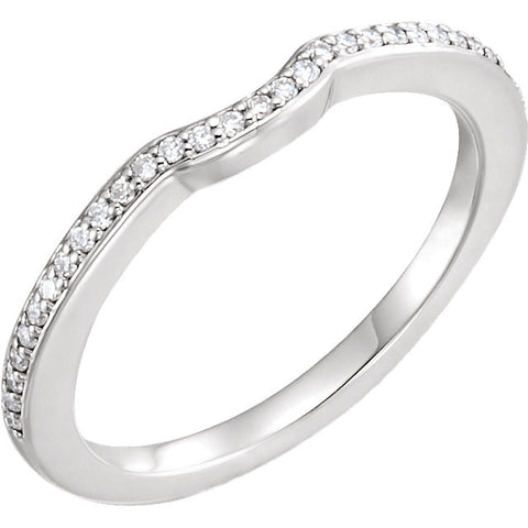 14k White Gold 1/6 CTW Diamond Band, Size 7