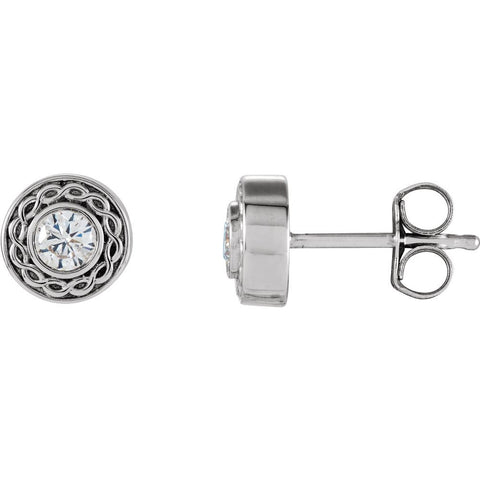 14k White Gold 1/5 CTW Diamond Earrings