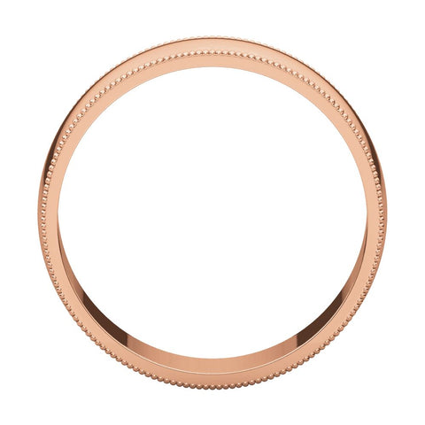 14k Rose Gold 6mm Light Milgrain Band, Size 4