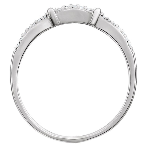 14k White Gold 1/8 CTW Diamond Anniversary Band, Size 7