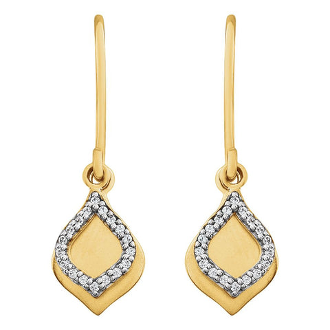 14k Yellow Gold 1/10 CTW Diamond Earrings