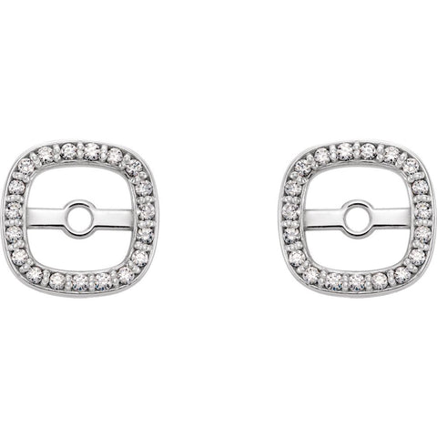 14k White Gold .08 CTW Diamond Earring Jackets
