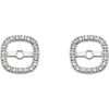 14k White Gold .08 CTW Diamond Earring Jackets