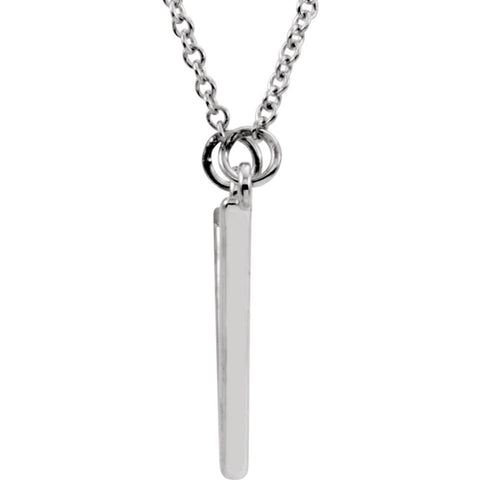 14k White Gold 15.4x19mm Triangle 16" Necklace