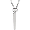 14k White Gold 15.4x19mm Triangle 16" Necklace