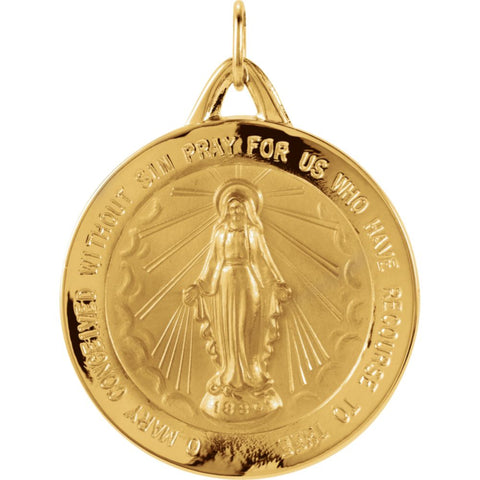 14k Yellow Gold 25mm Miraculous Medal