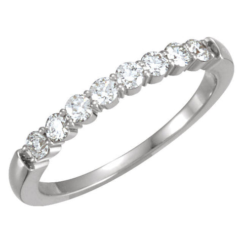 14k White Gold 1/3 CTW Diamond Anniversary Band, Size 6