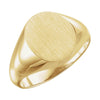 14.00X12.00 mm Men's Signet Ring with Brush Finished Top in 10k Yellow Gold ( Size 10 )